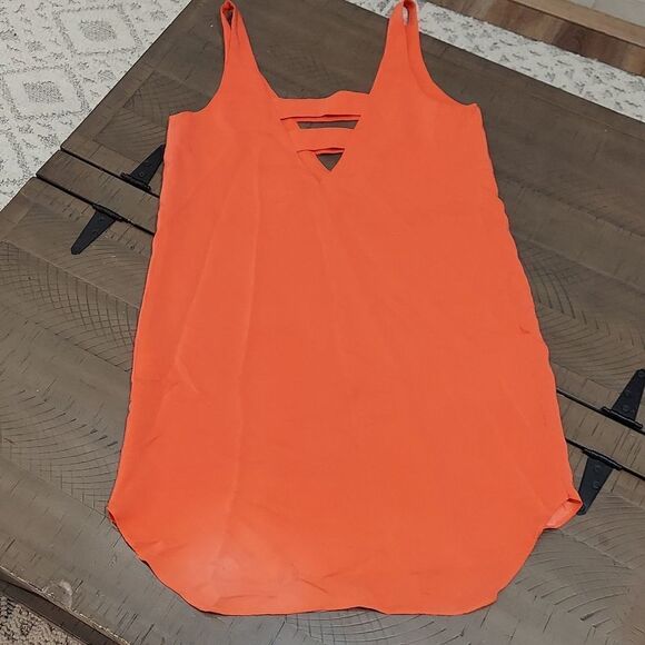 Amanda Uprichard Neon Orange Silk Slip Dress Gown Sz S - Picture 2 of 12